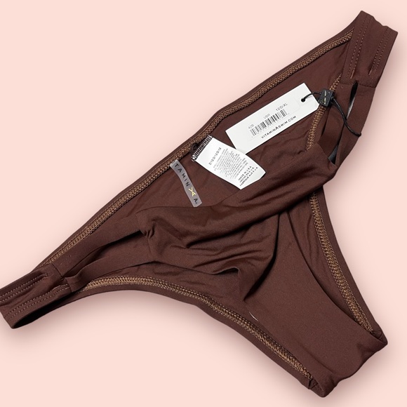 NWT Vitamin A double side strap bikini bottoms in chocolate brown. Size 12 👙 - Picture 4 of 7